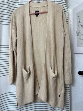 GAP Women's Open-Front Beige Cardigan with Pockets